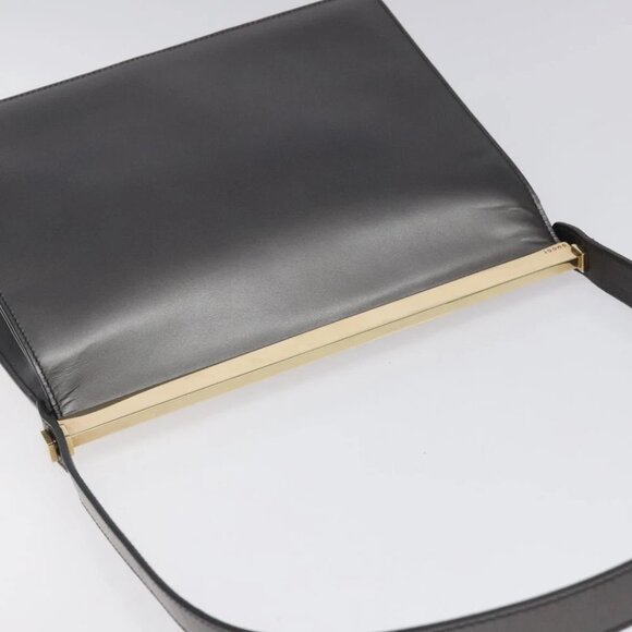 GUCCI Shoulder Bag Leather Gray Gold Auth JB010V - Picture 7 of 15